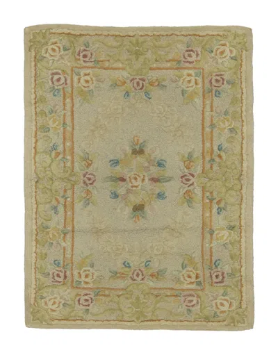 Pre-owned 1stdibs Antique Hooked Rug With Pastel Medallions & Garland Border - Rug & Kilim In Brown