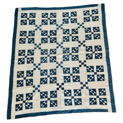 Pre-owned 1stdibs Antique Indigo & White Coronation Quilt, Circa 1875