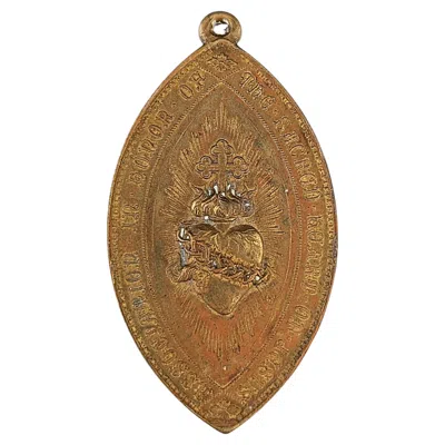 Pre-owned 1stdibs Antique Irish Sacred Heart Association Bronze Medallion In Multi