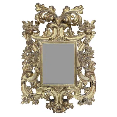 Pre-owned 1stdibs Antique Italian 17th Century Style Giltwood Miiror In Brown