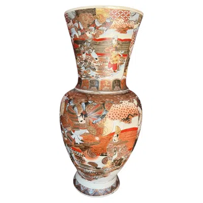 Pre-owned 1stdibs Antique Japanese Export Earthenware Vase Satsuma Style Vase In Brown