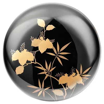 Pre-owned 1stdibs Antique Japanese Maki-e Lacquer Candy Dish With Paulownia And Bamboo Design In Black