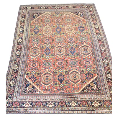 Pre-owned 1stdibs Antique Mahal Rug, Hand-knotted Wool, Floral Design, 1920 In Brown