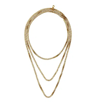 Pre-owned 1stdibs Antique Maltese Gran Spinat 18 Karat Gold Stars Link Long Chain, Circa 1830 In Multi
