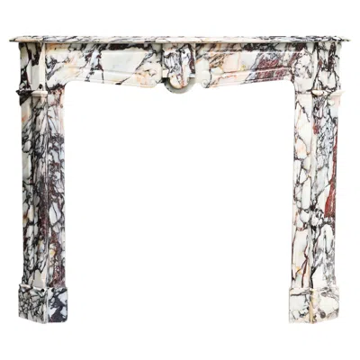 Pre-owned 1stdibs Antique Marble Fireplace In Brèche Violetta Marble 19th Cent Louis Xv Style In Purple
