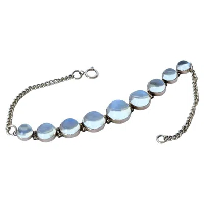 Pre-owned 1stdibs Antique Moonstone And 9 Carat Gold Bracelet In Multi