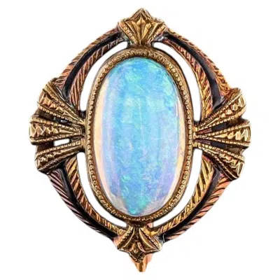 Pre-owned 1stdibs Antique Opal & Enamel Stickpin Of 14k Gold, Circa 1890 In Multi