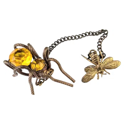 Pre-owned 1stdibs Antique Paste Spider And Bee Brooch In Multi