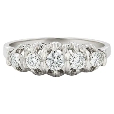 Pre-owned 1stdibs Antique Platinum 0.40ctw Old European Cut Diamond 5 Stone Band Ring In Multi