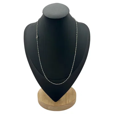 Pre-owned 1stdibs Antique Platinum Seed Pearl Trace Link Necklace, 17 3/4 Inches In Multi