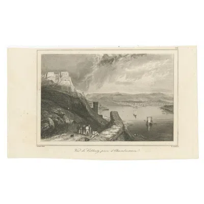 Pre-owned 1stdibs Antique Print Of Ehrenbreitstein Fortress, Rhineland-palatinates, Near Koblenz In Sand
