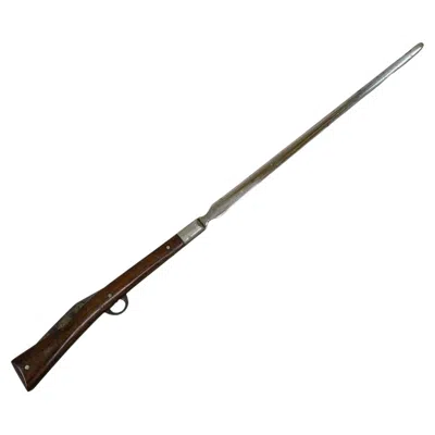 Pre-owned 1stdibs Antique Rifle-form Letter Opener And Folding Pocket Knife Ca. 1900 In Brown