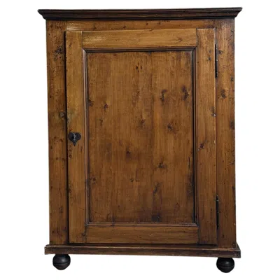 Pre-owned 1stdibs Antique Rustic Wooden One-door Cabinet With Original Patina And Heart Latch In Brown