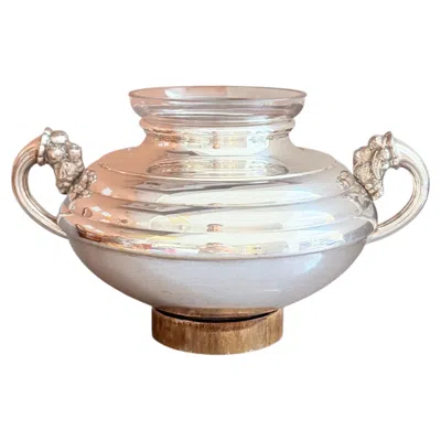 Pre-owned 1stdibs Antique Silver Plate Vase Centrepiece Bowl Epergne Removable Glass Flower Art De In Sand