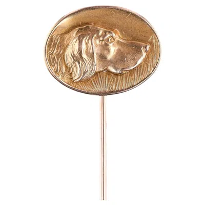 Pre-owned 1stdibs Antique Spaniel Dog Stickpin Of 14k Gold, Circa 1900 In Multi