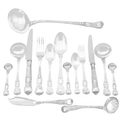 Pre-owned 1stdibs Antique Sterling Silver Canteen Of Cutlery For Thirty Persons