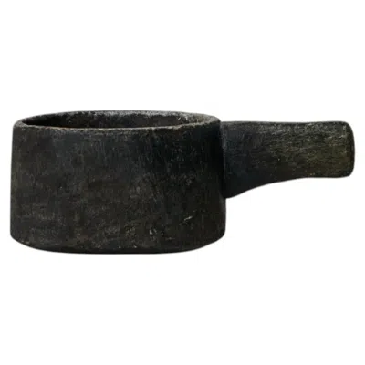Pre-owned 1stdibs Antique Swedish Stone Pot In Soapstone, Rustic And Decorative Genuine Bowl In Black