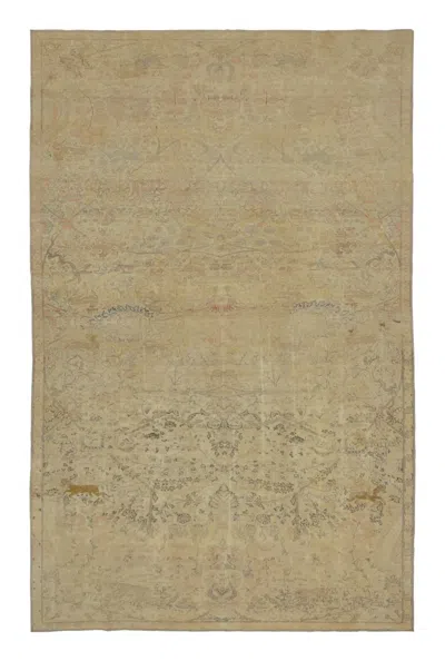 Pre-owned 1stdibs Antique Turkish Rug With Distressed Floral Design In Beige Tones - Rug & Kilim In Brown