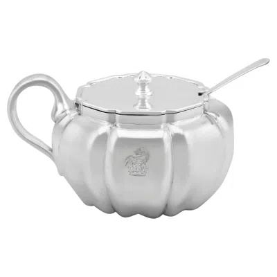 Pre-owned 1stdibs Antique William Iv Sterling Silver Mustard Pot With Blue Glass, 1835 In Yellow