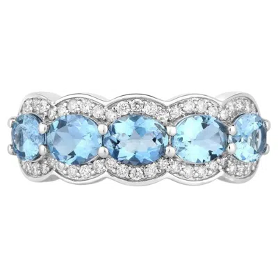 Pre-owned 1stdibs Aquamarine Ring With Diamonds 1.56 Carats 14k White Gold