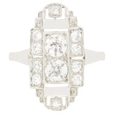 Pre-owned 1stdibs Art Deco 0.78ct Diamond Cluster Ring, C.1920s In Multi