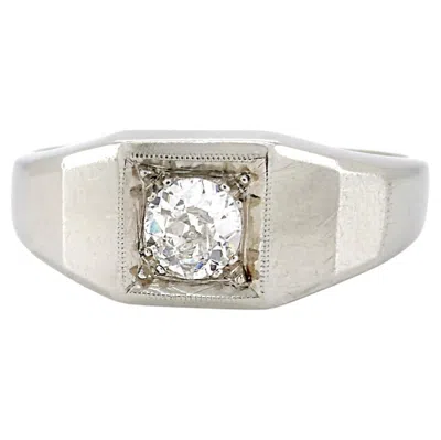 Pre-owned 1stdibs Art Deco 14k White Gold Old European Cut Diamond Ring, Size 7.75