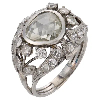 Pre-owned 1stdibs Art Deco 1.50 Carat Rose Cut Diamond Platinum Ring In Red