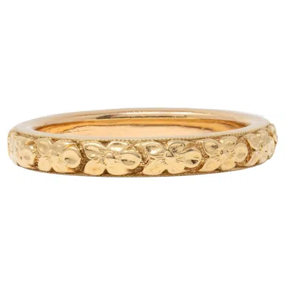 Pre-owned 1stdibs Art Deco 18 Karat Yellow Gold Vintage Orange Blossom Wedding Band Ring