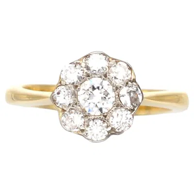 Pre-owned 1stdibs Art Deco 18ct Gold & Platinum, Diamond Cluster Ring In Multi