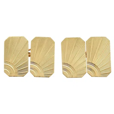 Pre-owned 1stdibs Art Deco 1967 Cufflinks In 9k Yellow Gold, Birmingham Hallmarked