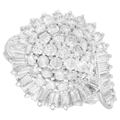 Pre-owned 1stdibs Art Deco 3.37 Carat Diamond And 18k White Gold Cluster Ring
