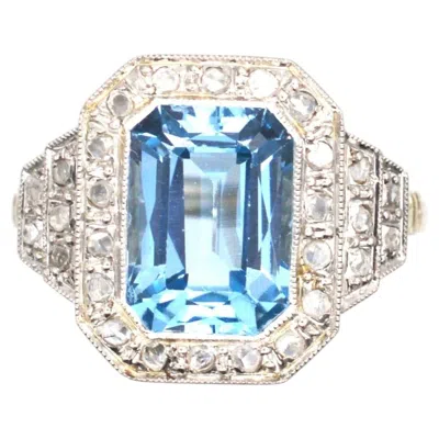 Pre-owned 1stdibs Art Deco Blue Spinel And Diamond Ring