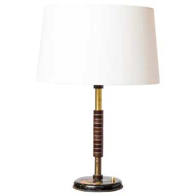 Pre-owned 1stdibs Art Deco Brass & Steel Desk Lamp With Bakelite Details - France 1930's In Sand