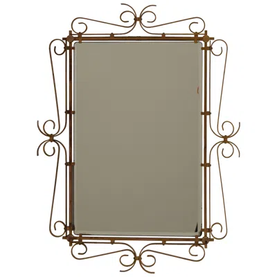 Pre-owned 1stdibs Art Deco Brass Mirror In Brown