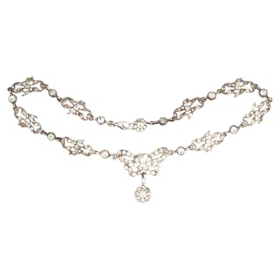 Pre-owned 1stdibs Art Deco Ciro Silver Paste Necklace With Bow Details In Multi