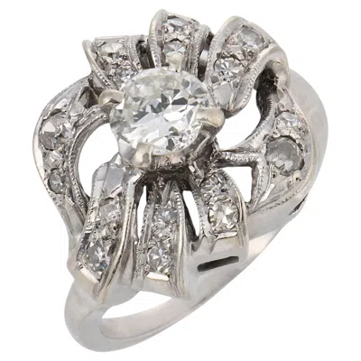 Pre-owned 1stdibs Art Deco Diamond 14k White Gold Ring