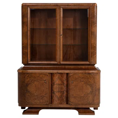 Pre-owned 1stdibs Art Deco Display Cabinet, Wood, Geometric Design, France, Circa 1920 In Brown