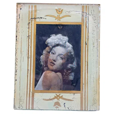 Pre-owned 1stdibs Art Deco Gold Painted Mirrored Picture Frame 4x5 Regancy Picture Frame In Gray