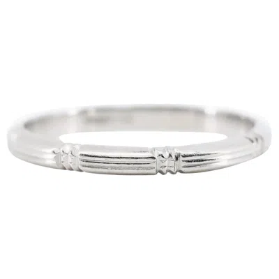 Pre-owned 1stdibs Art Deco Palladium Die Struck Wedding Band Size 8 In Multi