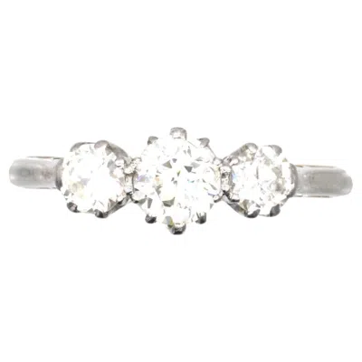 Pre-owned 1stdibs Art Deco Platinum & 18ct Gold Diamond Three Stone Ring In Multi