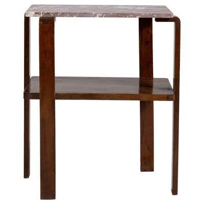 Pre-owned 1stdibs Art Deco Side Table With Marble Top In Brown