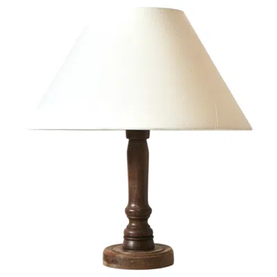 Pre-owned 1stdibs Art Deco Turned Wood Table Lamp, French Design, Circa 1930 In Brown