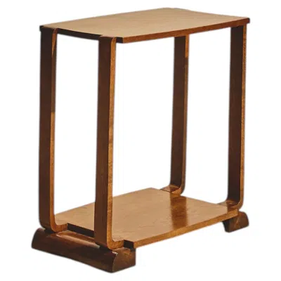 Pre-owned 1stdibs Art Deco Walnut Side Table, French Design, Streamlined Frame, 1930s In Brown