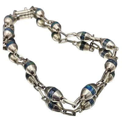 Pre-owned 1stdibs Artisan Sterling Necklace With Blue Green Stone
