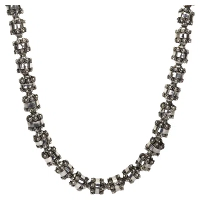 Pre-owned 1stdibs Artisan Sterling Silver Floral Bead Necklace In Multi