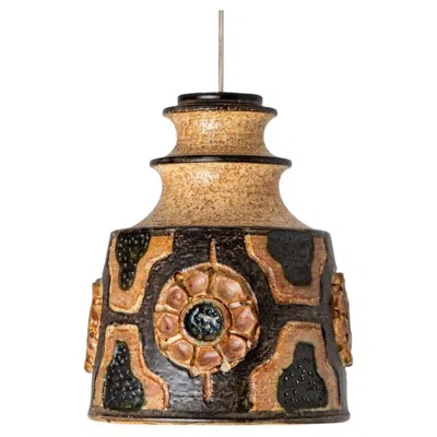 Pre-owned 1stdibs Axella Ceramic Brown Ceramic Pendant Light, Denmark, 1970