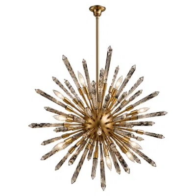 Pre-owned 1stdibs Barcelona Smoky Gray Quartz Chandelier, Hand-crafted Iron, Modern Haus Of Aurah