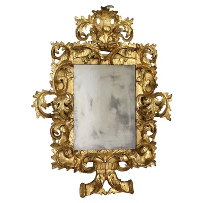 Pre-owned 1stdibs Baroque Wall Mirror, Gilded Wood Frame, Italy, Late 17th Century In Brown