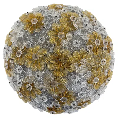 Pre-owned 1stdibs Barovier & Toso Wall Sconce / Ceiling Lamp , Millefiori Flowers , Italy , 1970s In Brown