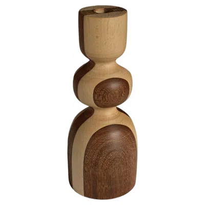 Pre-owned 1stdibs Beech And Cumaru, Bougeoir 2 Candlestick By Romain Des Bois In Brown